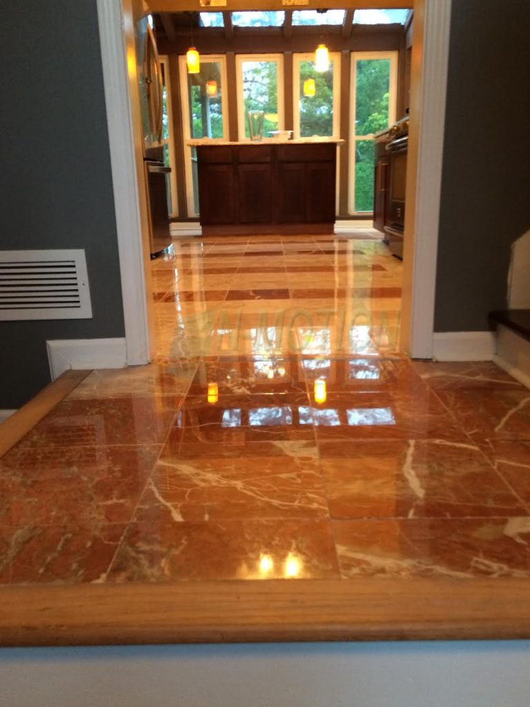 Marble floor after being restored