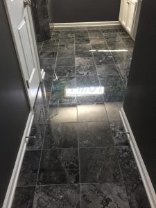 Etched Black Marble Floor