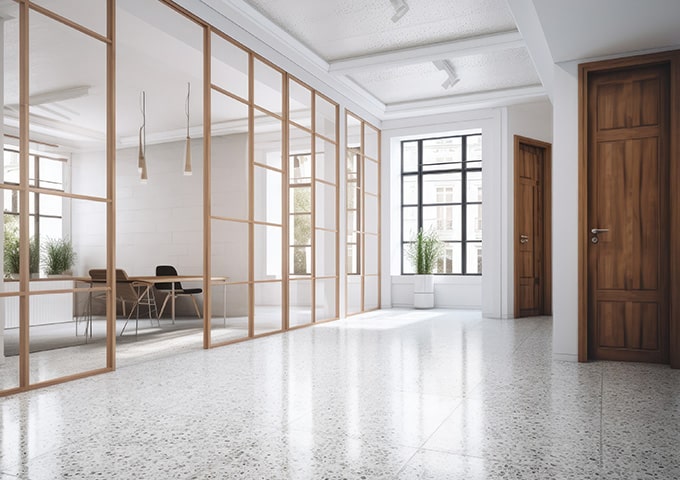 Terrazzo floor in commercial setting