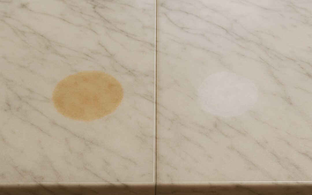etch or stain on marble countertop