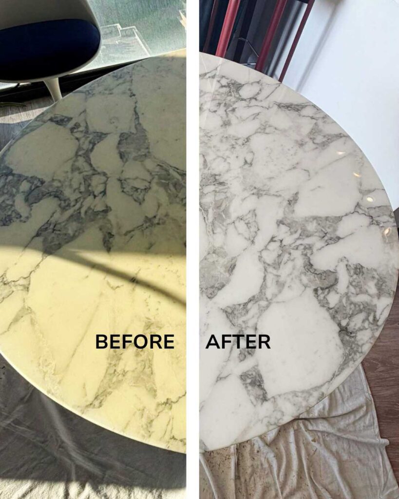 Tulip Table Carrara Marble Georgia Polishing Refinish