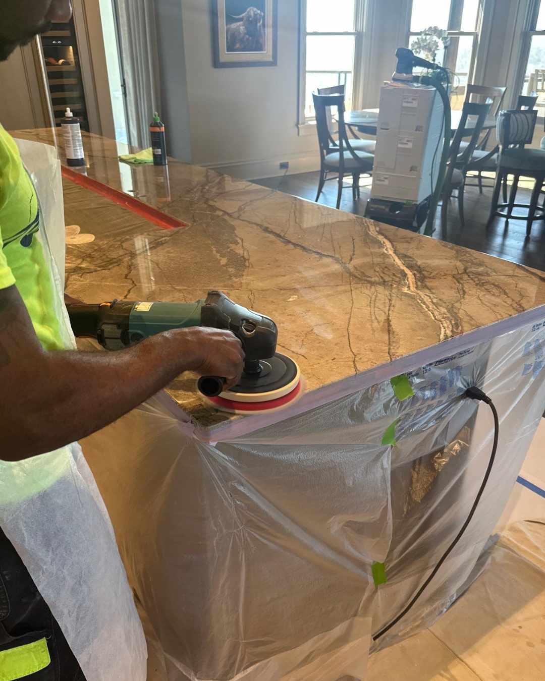 Forest Brown Marble polishing protection Georgia