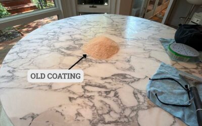Calacatta Marble Table and Vanities Refinished in Atlanta